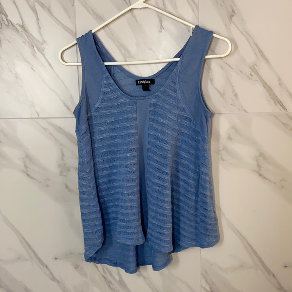 blue tank top